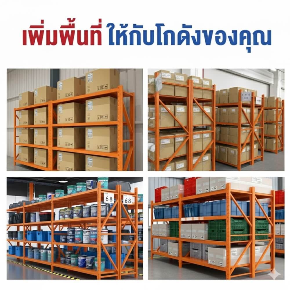 ชั้นวางของโล่ง 4 ชั้น ELIFE 180X180X40 ซม. สีส้ม/เทา_6
